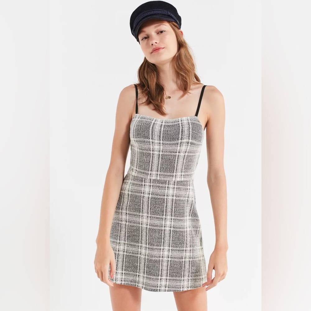 Urban Outfitters Stylish Black and White Plaid Dress